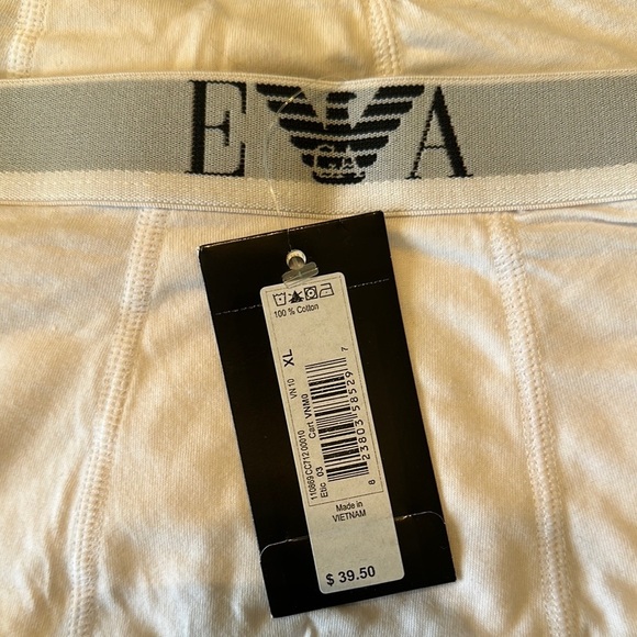 Emporio Armani Men's White Boxer Briefs 3-Pack - Picture 2 of 3